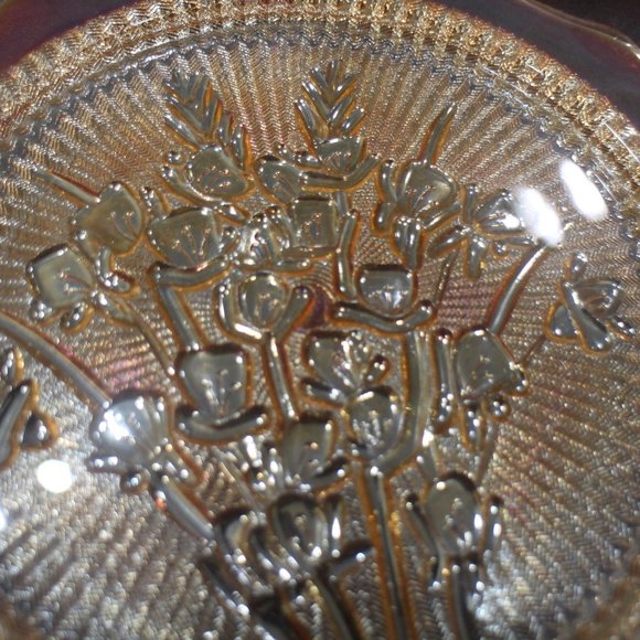 ANTIQUE! GLASS VASE/PLATE SET (DEPRESSION ERA) 3PC - Picture 3 of 8